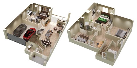 bedroom floor plans for a home and a bedroom and living room